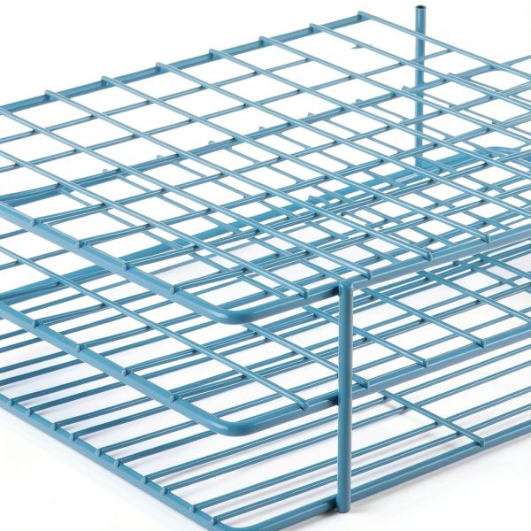 SP Bel-Art Poxygrid 96-Place Test Tube Rack Blue Epoxy Autoclavable-2