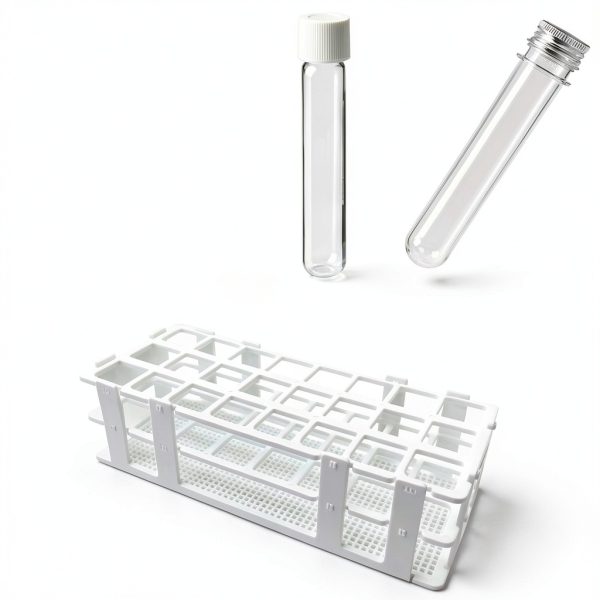 Plastic Test Tube Rack 2 Pack 24-Hole White by Luckkyme Detachable-4