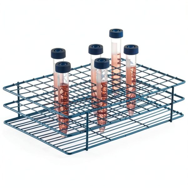 SP Bel-Art Poxygrid 96-Place Test Tube Rack Blue Epoxy Autoclavable-3