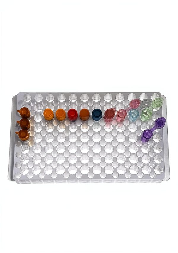 Vial Rack Double Panel 96-Position Tube Rack White Muhwa MH-90326-0