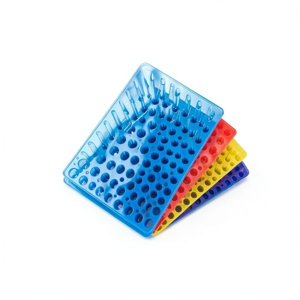 5pcs Tube Rack Feleolibe Double Panel 96-Position with Five Colors-4