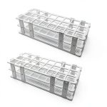 Plastic Test Tube Rack 2 Pack 24-Hole White by Luckkyme Detachable-0