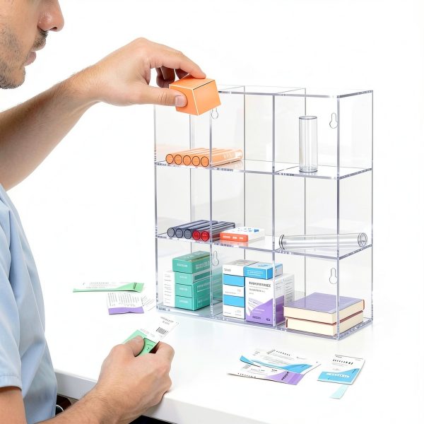 Triple Tier Acrylic Suture Rack Cinnvoice 9‑Bin Organizer 18×15×6 in-4