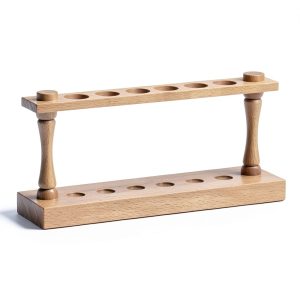 Wooden Test Tube Rack by EISCO 6 Tube 22mm 9.75" Wide Polished Wood-0