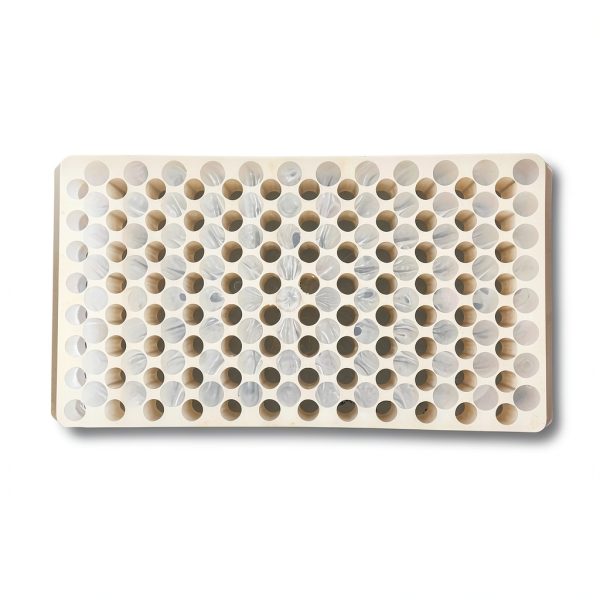 Vial Rack Double Panel 96-Position Tube Rack White Muhwa MH-90326-1