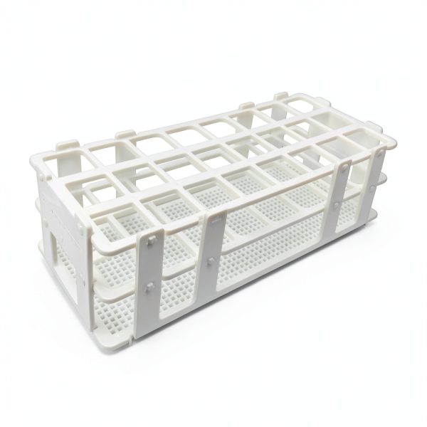 Plastic Test Tube Rack 2 Pack 24-Hole White by Luckkyme Detachable-1