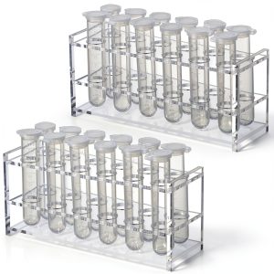 Acrylic Test Tube Holder Cinnvoice 12 Socket Rack Clear Lab Stand-0